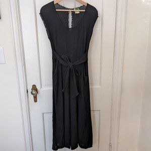 Anthropologie Abbey Crepe Cropped Wide Leg Jumpsuit